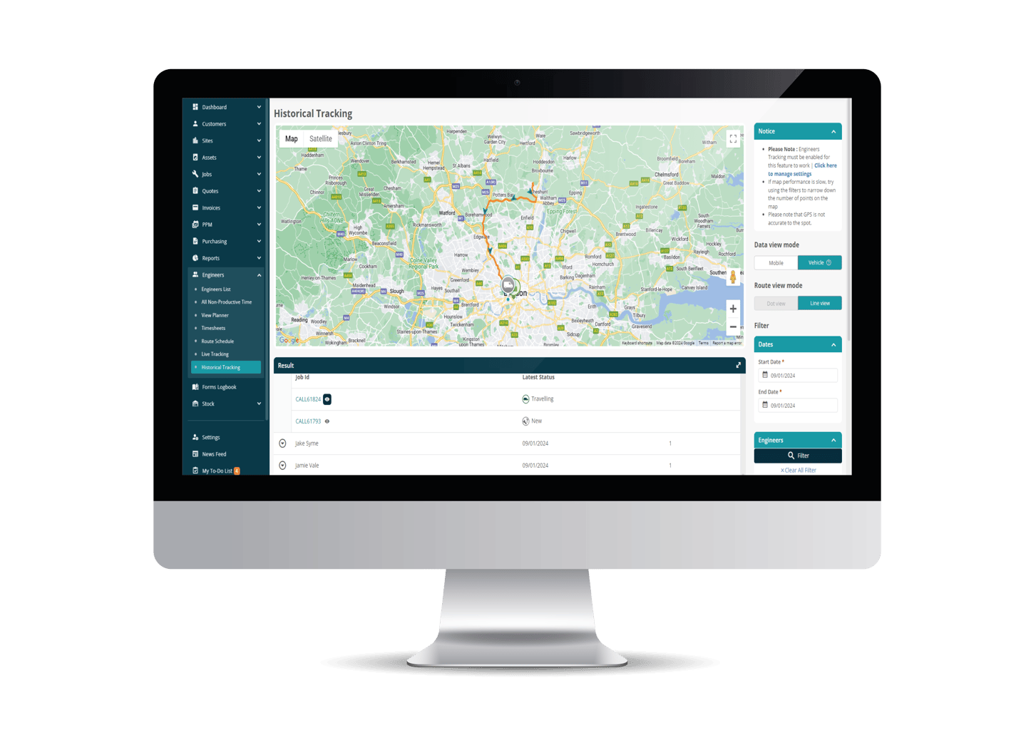 Manage Jobs with Our Live GPS Tracker – Section Image