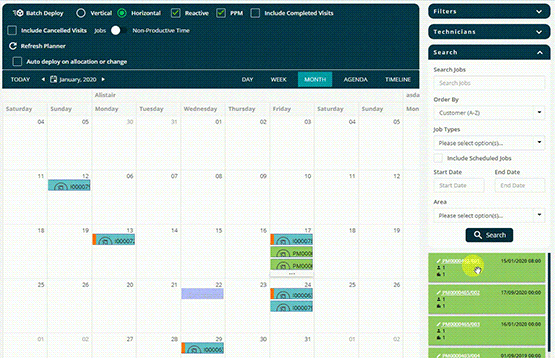 Schedule jobs in Joblogic HVAC Software Using Drag-and-Drop Functionality - Section Image